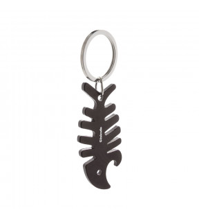 Décapsuleur porte-clé forme de poisson en métalique noir avec logo - Génicado