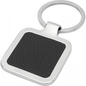 Porte-clefs en imitation cuir noir de très bonne qualité avec habillage métalique - Génicado