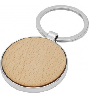 porte-clés en bois de hêtre avec habillage métallique zinc gravure laser - Génicado