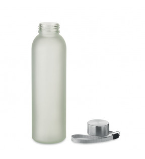 bouteille d'eau en verre 500 ml avec couvercle en acier inox et sangle de suspension