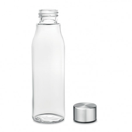 bouteille d'eau en verre réutilisable 500 ml avec bouchon en acier inoxydable