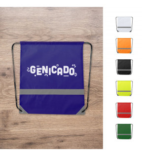 sac à cordon en polyester avec des choix de coloris et exemple marquage logo - Génicado