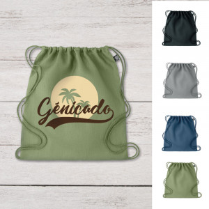 sac à cordon responsable en chanvre avec exemple de marquage logo - Génicado