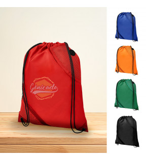 sac à cordon avec choix de coloris équipé de 2 petites poches en maille filet à l'avant - Génicado
