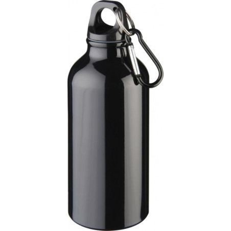 bouteille gourde inox noir 400 ml en aluminium recyclé pour le sport