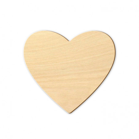 sticker personnalisable en bois forme de coeur