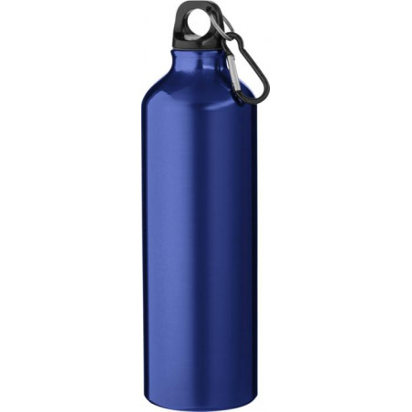 bouteille gourde pour sport  bleue en aluminium recyclé avec mousqueton