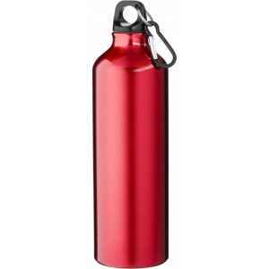 bouteille gourde pour sport rouge en aluminium recyclé avec mousqueton - Génicado