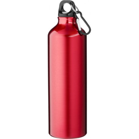 bouteille gourde pour sport rouge en aluminium recyclé avec mousqueton - Génicado