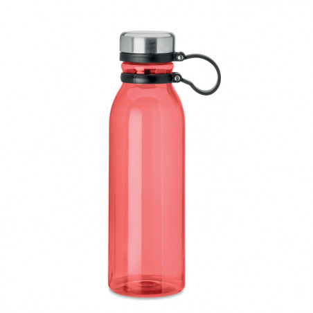 bouteille gourde en plastique transparente RPET rouge