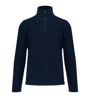 polaire col 3/4 polyester marine