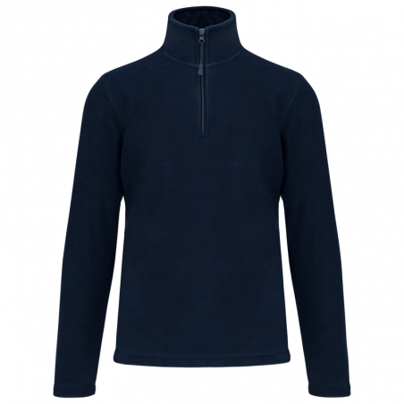 polaire col 3/4 polyester marine