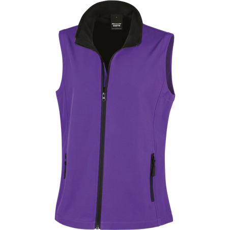 veste sans manche personnalisable violet avec fermeture noire