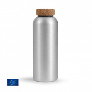 bouteille d'eau réutilisable en aluminium 750 ml et liège made in Europe - Génicado