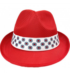chapeau rouge trilby avec son bandeau marquable selon vos besoins de marketing