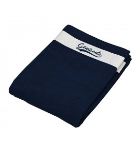 serviette de plage personnalisée coton bio 100*150 cm bleu marine