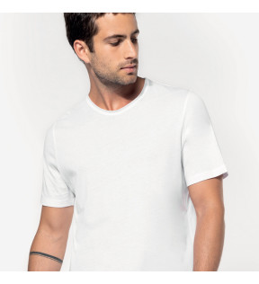 t-shirt blanc en coton biologique avec coupe fluide et léger personnalisable - Génicado