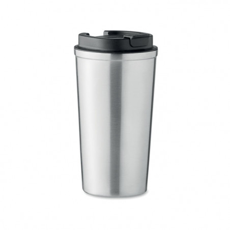mug voyage personnalisé gris avec couvercle noir
