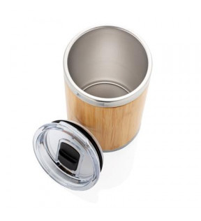 mug isotherme personnalisé en bambou et acier inox