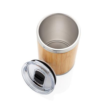 mug isotherme personnalisé en bambou et acier inox