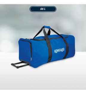 sac de sport personnalisable bleu royal avec logo blanc imprimé