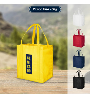 sac shopping jaune personnalisé avec logo