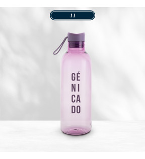 bouteille gourde 1 litre en plastique recyclé exemple logo - Génicado