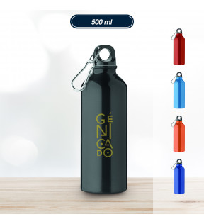 gourde d'eau personnalisée 500 ml en aluminium recyclé avec logo - Génicado