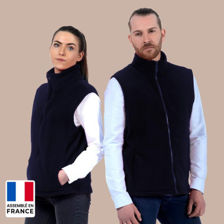 polaire sans manches personnalisable marine made in france