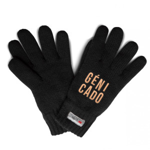 gants personnalisés noir avec logo imprimé
