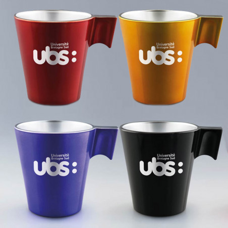 Mugs publicitaire en verre à personnaliser avec gravure de logo de plusieurs coloris