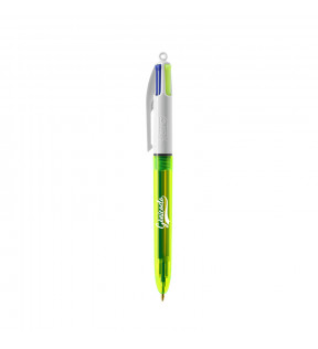stylo 4 couleur jaune fluo personnalisé