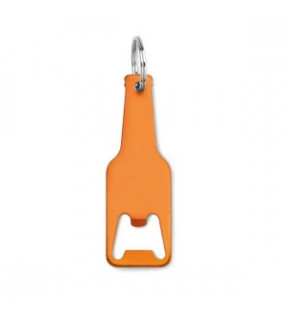 Porte-clé décapsuleur oranger personnalisé en forme de bouteille