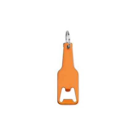 Porte-clé décapsuleur oranger personnalisé en forme de bouteille