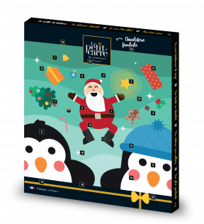Chocolat calendrier de l'avent visuel pingouins made in France - Génicado