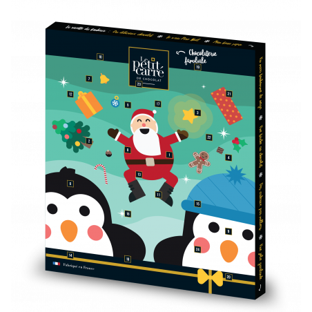 Chocolat calendrier de l'avent visuel pingouins made in France - Génicado