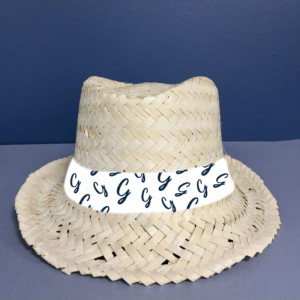 Chapeau de paille panama avec son ruban de chapeau customisé par sublimation sur mesure - Génicado