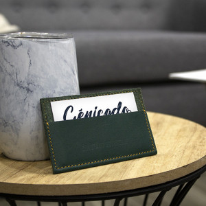 Porte-cartes simple droit en cuir Made in France - Génicado