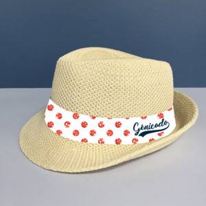Chapeau de paille trilby BAUWENS avec son bandeau de chapeau intégralement customisable - Génicado
