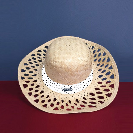 personnaliser chapeau paille YUCA avec votre logo sur son ruban chapeau doux - Génicado